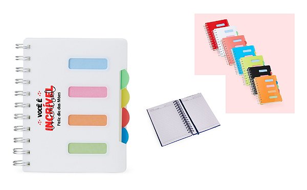 Caderno Pequeno com Divisórias Personalizado Dia das Mães