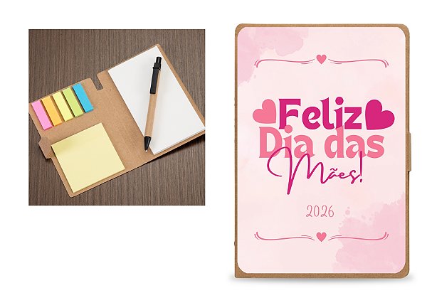 Bloco de Anotações com Autoadesivos Personalizado como Desejar Dia das Mães