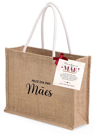 Sacola de Juta Personalizada Dia das Mães