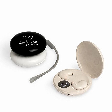 Fone de Ouvido Bluetooth com Case Carregador Personalizado