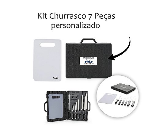 Kit Churrasco 7 Peças Personalizado Dia dos Pais