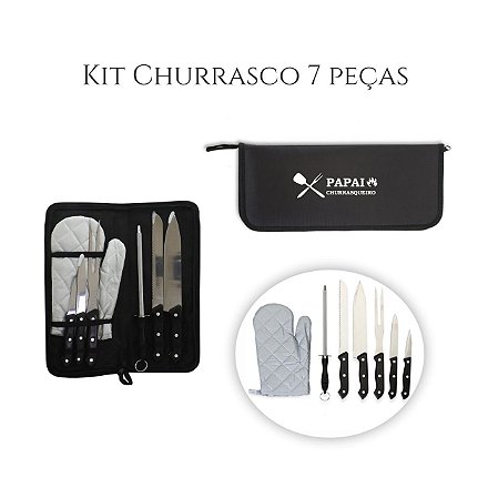 Kit Churrasco 7 Peças Personalizado Dia dos Pais