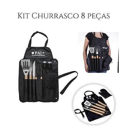 Kit Churrasco 8 Peças Personalizado Dia dos Pais