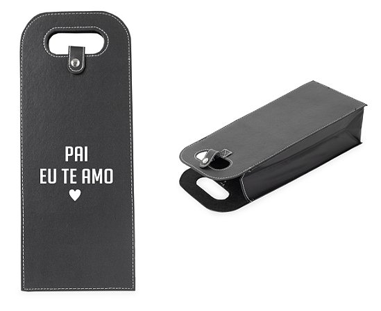 Porta-Vinho Duplo Couro Sintético Personalizado Dia dos Pais