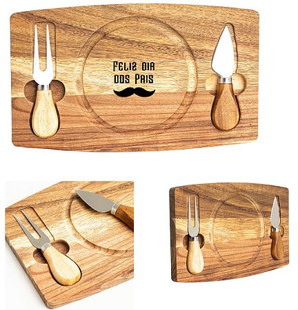 Kit Queijo 3 Peças Personalizado Dia dos Pais
