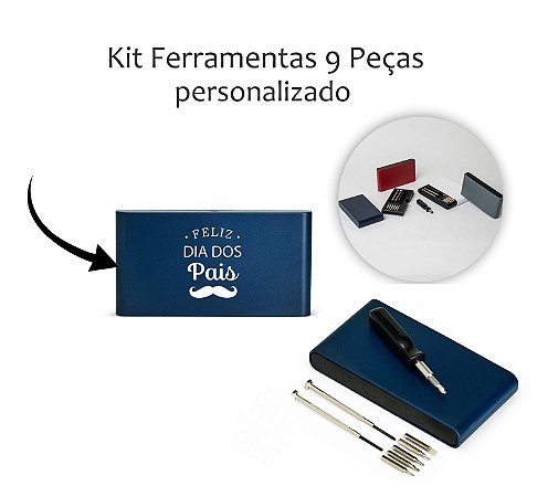 Kit Ferramentas 9 Peças Personalizado dia dos Pais