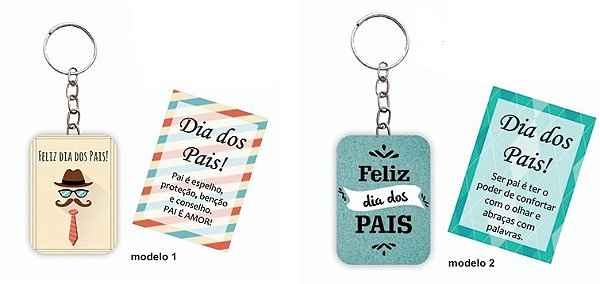 Kit Chaveiro + Cartela Personalizado Dia dos Pais