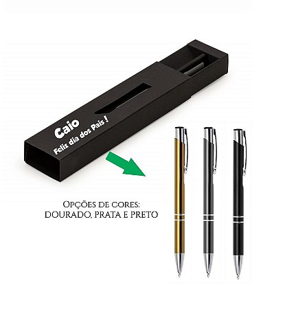 Kit Estojo + Caneta Metal Personalizado Dia dos Pais