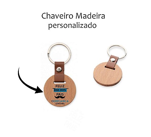 Chaveiro Madeira Personalizado Dia dos Pais