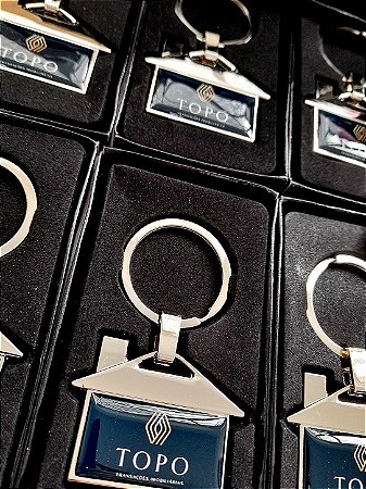 Chaveiro Casinha Personalizado com Sua Logo e Dados