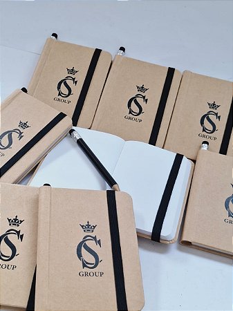 Kit 10 Unidades de Caderno A7 de Capa Rígida Personalizado