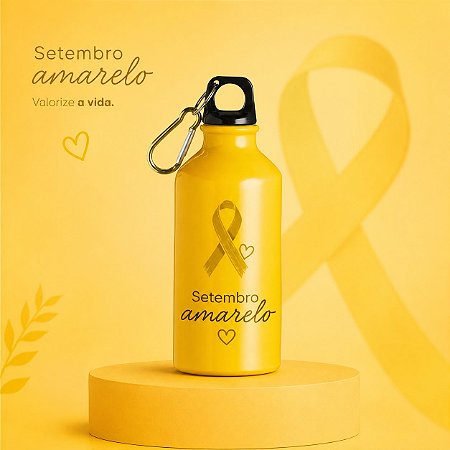 Squeeze Alumínio 420ml Personalizada Setembro Amarelo