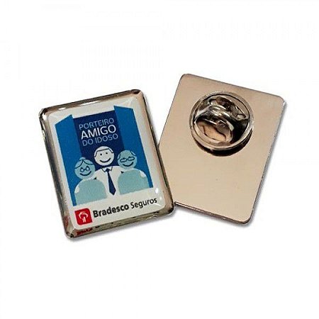 Pin / Botton quadrado Personalizado com adesivo resinado