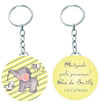 Chaveiro Elefantinho Baby Aquerela