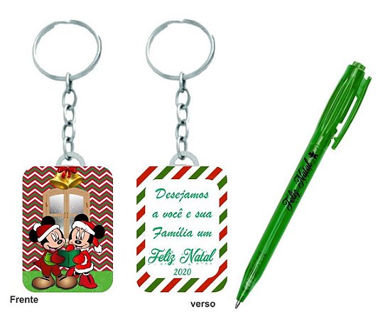Kit Chaveiro Personalizado mais Caneta Natal ( 15 UNIDADES )