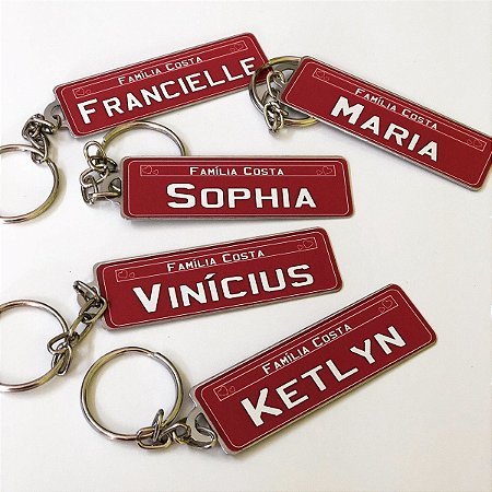 Chaveiro Placa Família Personalizado Nomes