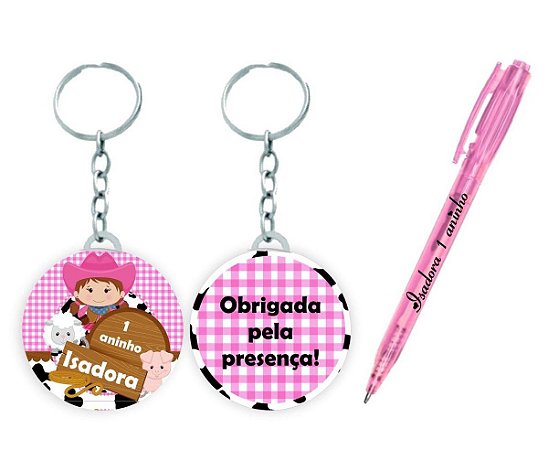Chaveiro e Caneta Kit Personalizados ( 15 UNIDADES )