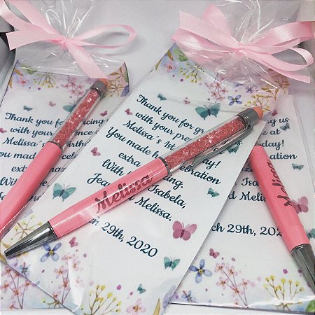 Kit Caneta mais Cartela com Mensagem Personalizado
