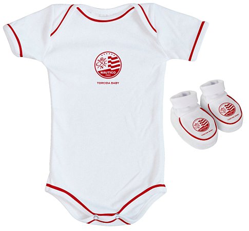 Kit Body + Sapatinho Náutico/ Branco  - Linha Baby