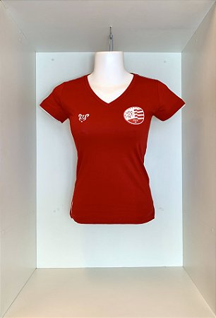Camisa Náutico - Escudo Atual/ Vermelha - Algodão Feminina