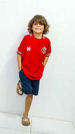 Camisa Náutico - Nseis/ Vermelha/ Padrão III 2023 - Dry Infantil