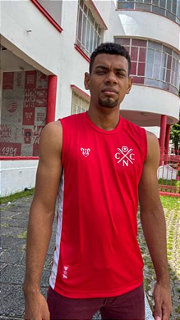 Regata Machão Náutico - Vermelha/Escudo Atual - Dry Masculina