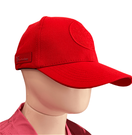 Boné Náutico - Aba Curva/ Monocromático Vermelho - Adulto