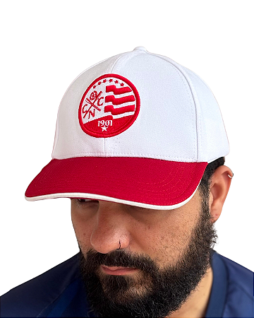 Boné Náutico - Aba Curva/ Escudo Atual/ Vermelho e Branco- Adulto