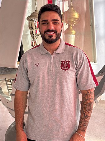 Camisa Polo Náutico - Escudo Safra Especial/ Mescla- Piquet Masculina