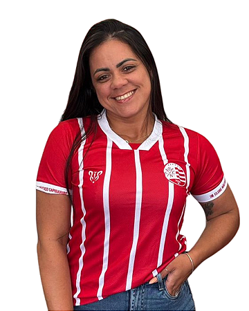 Camisa Náutico Vermelha/ Listras Brancas - FEMININA