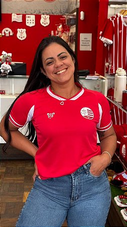 Camisa Náutico Vermelha/ Escudo Atual - FEMININA