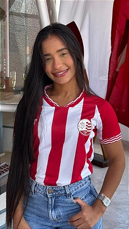 CAMISA ESCUDO ATUAL LISTRADA - FEMININA