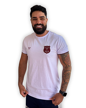 Camisa Náutico - Brasão Safra Especial/ Branca - Algodão Masculina