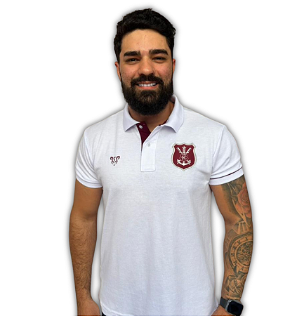 Camisa Polo Náutico - Escudo Safra Especial/ Branca - Piquet Masculina