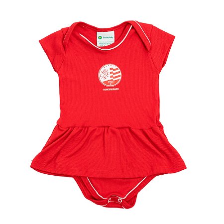 Body Vestido Náutico - Escudo Atual/ Vermelho - Torcida Baby