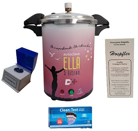 Autoclave ELLA 5 Litros com Kit Biossegurança