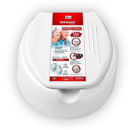 Assento Sanitário Elevado Mebuki 13,5cm com Tampa