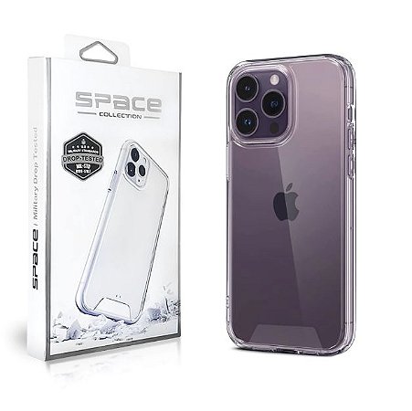 Capinha Transparente SPACE para iPhone XR 11 12 13 14 15 Todos Modelos