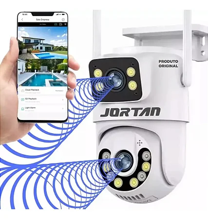 Câmera de Segurança Wi-Fi Jortan JTZ-9697-QJ – Visão 360° Full HD