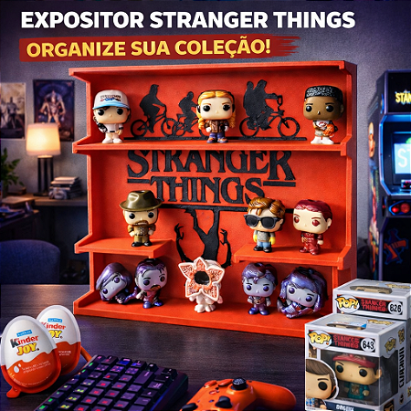 Expositor Stranger Things – Destaque Sua Coleção com Estilo Geek