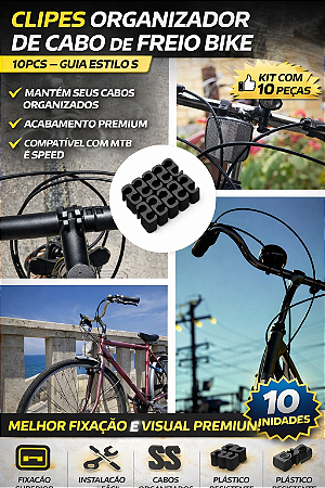 Clipes Organizador de Cabo de Freio Bike 10pcs Estilo S MTB