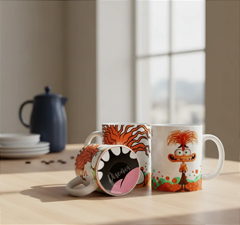 Caneca Personalizada Divertidamente Ansiedade "Bocão" + Nome Grátis