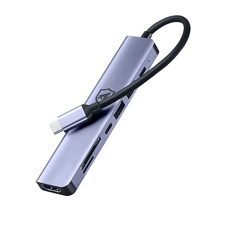 Adaptador Multifuncional 6 em 1 - HDMI / USB-C / Hub Usb 3.0 - Gshield
