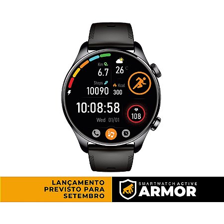 Smartwatch Active Armor com GPS, Tela AMOLED, Esportes e Bateria de até 7 Dias - Gshield