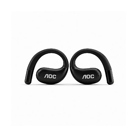 Fone Auricular Ear Clip Bluetooth 5.4 Sem fio com Alcance até 10 metros, Baixa Latência, Tradução Simultânea por IA e Microfone Integrado - Preto - AOC