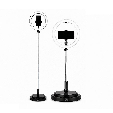 Ring Light LED Portátil com 3 tons de iluminação Tripé Ajustável 1,66m USB-C - Armor - Gshield