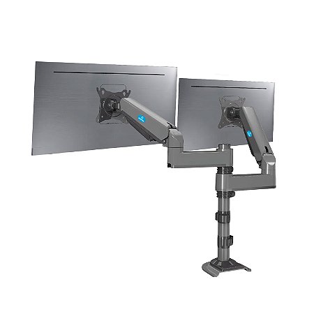 Suporte Articulado Duplo para Monitor 17 a 27" com Pistão a Gás VESA 100x100 - KNUP