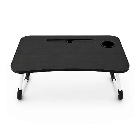 Mesa de Notebook Multiuso Armor Portátil Dobrável Preta para Cama e Sofá com Porta-Tablet e Porta-Copos - Gshield