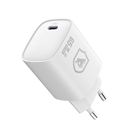 Carregador Turbo Tipo C 65W - 5 anos de garantia - Hybrid - Branco - Gshield