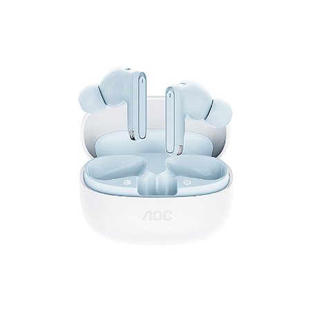 Fone de Ouvido Bluetooth 5.4 Sem Fio TWS com Estojo de Recarga, Baixa Latência e Áudio HD - Branco - AOC